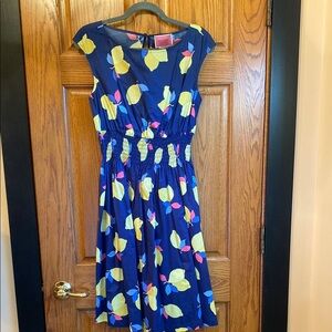Kate Spade Blue Dress with Lemon Print